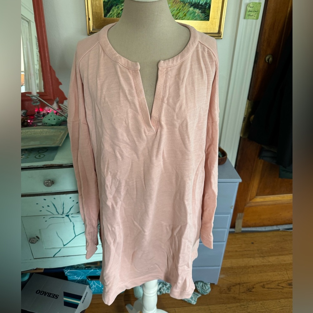 J. Jill Organic Cotton Sweatshirt Generous XL Peach Organic Cotton VGUC